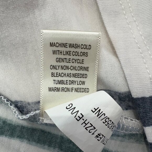 Multicolor Striped Short Sleeve Button Front Tie Hem Blouse Womens Size 2X - Picture 7 of 10